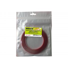 Акриловая двусторонняя клейкая лента Holex 6 мм х 5 м, 1 мм, прозрачная, блистер HAS-93861 