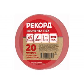 Изолента РЕКОРД 15мм х 20м х 0,13мм, красный 24408 