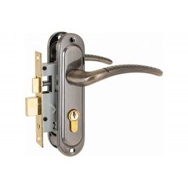 Врезной замок с ручкой Стандарт 132/50 AB старая бронза 4851 