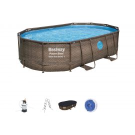 Каркасный овальный бассейн Bestway Ротанг 488x305x107см 56946 BW 008908 