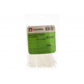 Нейлоновые разъемные стяжки FORTISFLEX КСР 7.5х200 белый 100 штук 56183 