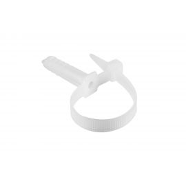 Нейлоновая хомут-стяжка с дюбелем REXANT 150x7 мм, белая, упаковка 50 шт. 07-0176 