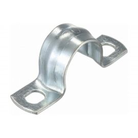 Оцинкованная скоба с двумя отверстиями Экопласт для трубы D20 мм, 100 шт. 43620 