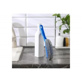 Металлическая губка для посуды Доляна с ручкой, 24х5 см 1406047 