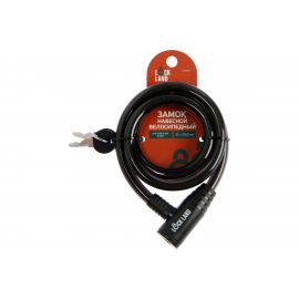Навесной велосипедный замок TUNDRA 12x1200 мм, английский ключ с пластиковой ручкой 3299284 