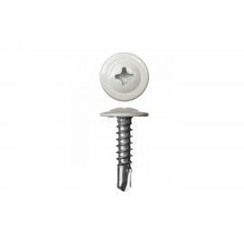 Саморез Стройметиз 4,2х19 металл-металл с прессшайбой, сверло, RAL 9003, уп. 20 шт. европодвес 2530121 