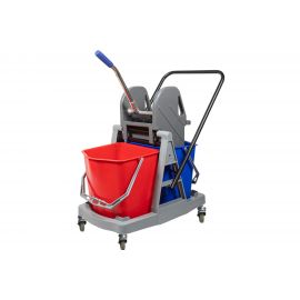 Уборочная тележка Baiyun двухведерная, 2x17, с отжимом AF08076 