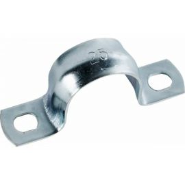 Оцинкованная скоба с двумя отверстиями Экопласт для трубы D25 мм, 100 шт. 43625 