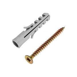 Набор для крепления ВИРТУОЗ дюбель 6x30, шуруп 4x35 потайная головка, желтый цинк, 150 шт. 550-00521 