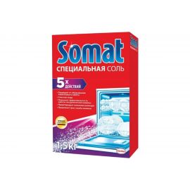 Соль от накипи в посудомоечных машинах SOMAT 1.5 кг, 5 действий 2309124 604102 