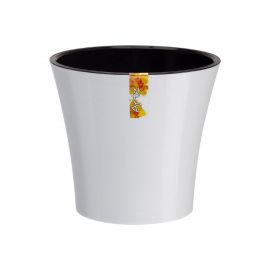 Горшок SANTINO АРТЕ 0.6 л, 11х9.7 см, белый/черный 049087 