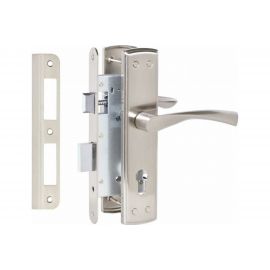 Врезной замок VETTORE 7255-4 SN в комплекте с ручкой, сатин 20281 