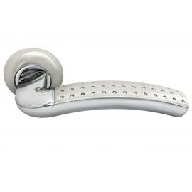 Дверная ручка RUCETTI RAP 7 SN/CP, цвет-бел. никель/хром 9010028 