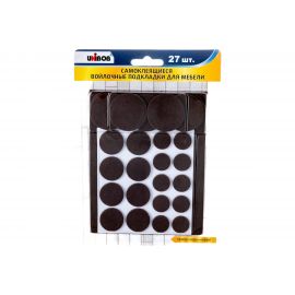 Самоклеящиеся подкладки для мебели UNIBOB войлочные, упак. 27 шт. темно-коричн. 214951 