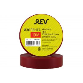 Изолента REV ПВХ 0,13х15мм красная 10м DIY 28748 3 