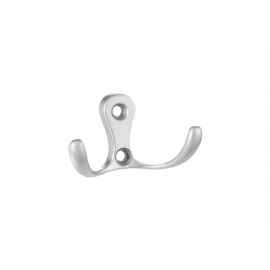 Мебельный крючок KERRON двухрожковый, матовый хром LT 0010 SC 