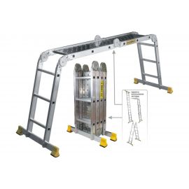 Лестница-трансформер 4х3 + стальная платформа Алюмет Т 433 SP 