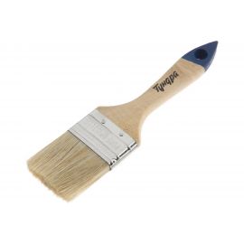 Кисть TUNDRA плоская натуральная щетина, деревянная ручка, 2", 50 мм 881504 