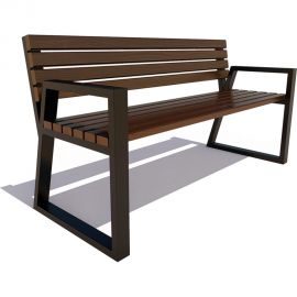 Уличная скамейка 7 скамеек Кёльн 77059, 2.0 м., сосна, палисандр 77059/КЕЛН/2,0/9005/C_ПАЛ 