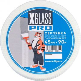 Лента серпянка стеклотканевая самоклеящаяся X-Glass Pro 45 мм х 90 м Б0000004014 