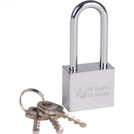 Навесной замок ЧЕТЫРЕ СЕЗОНА серия Сталь, 30 мм, длинная дужка 79-0043 