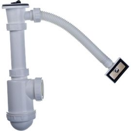 Сифон для мойки Alca Plast A444-DN50/40 с нержавеющей решеткой DN70 и гофропереливом 00051713 