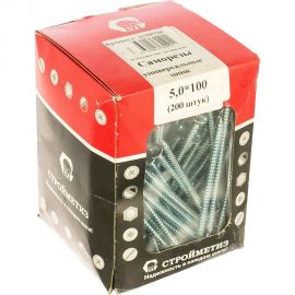 Саморез Стройметиз 5,0х100 универсальный, белый цинк уп. 200 шт. 2150928 