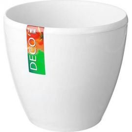 Горшок SANTINO ДЕКО ТВИН 5.8 л, 22.5х19 см, белый 049659 