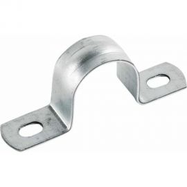 Оцинкованная скоба с двумя отверстиями Экопласт для трубы D14 мм, 5 шт. 43614-5 