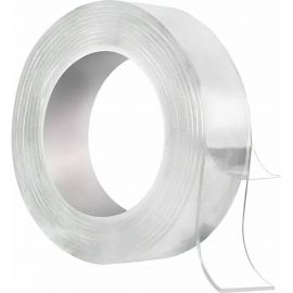 Прозрачная, двусторонняя, акриловая клейкая нано лента TORSO 8 мм х 3 м 5180087 