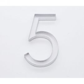 Цифра дверная 5 Brante LOFT 60 мм матовый хром 150184 