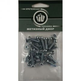 Пакет винт п/ц с гайкой и шайбой Метизный двор цинк м5х30мм 15 шт. 4607173901958 