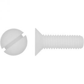 Винт с потайной головкой и прямым шлицем DINFIX DIN 963, полиамид (пластик), M4x20, 10 шт. 00-00001523 
