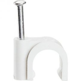 Круглая кабельная скоба duwi 6 мм, белая, 20 шт. 30304 6 