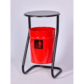 Уличная урна ПРОФМЕТСТИЛЬ металл, красная, с крышкой Арт 502 