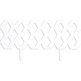 Гибкий декоративный забор Park L=2.4 м, H=22 см, 4 шт. по 60 см и 8 ножек, белый 999161 