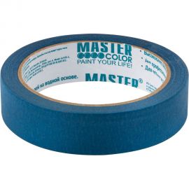 Малярная бумажная лента MASTER COLOR синяя, термостойкость до 100C, 24 мм х 25 м 30-6112 