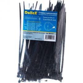 Нейлоновый хомут стяжка DolleX 3,6х150 мм, уп. 100 шт., черный SN-415 