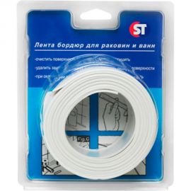 Бордюрная лента SANTRADE ST (60 мм; 3,35 м; герметик; белая) 3842 
