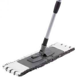 Плоская швабра для влажной уборки InLoran микрофибра 44x13 см телескопическая ручка 71-120 см BS-012GR 