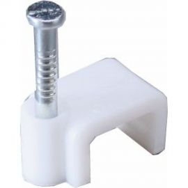 Пластиковая плоская скоба с гвоздем FORTISFLEX СПП 4 50шт 49448 