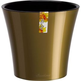 Горшок SANTINO АРТЕ 1.2 л, 13.5х12.5 см, золотой/черный 049094 