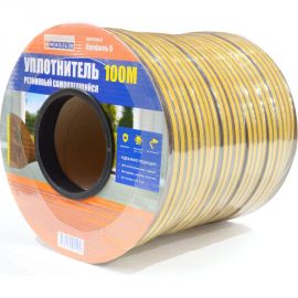 4walls Уплотнитель резиновый D-профиль, 89 мм, 100м, коричневый, 8 шт 124848 