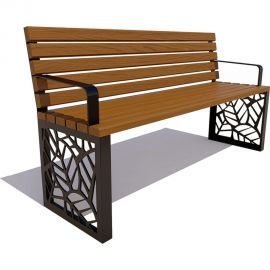 7 скамеек Скамейка «Севастополь», садово-парковая ,77035, 1,5 м., листвен., тик 77035/Б_СВ/1,5/9005/Л_ТИК 