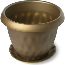 Горшок для растений с поддоном Martika Розетта 2.8 л, диам. 200 мм, золотой С127ЗОЛ 