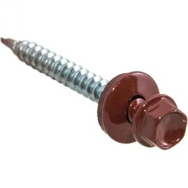 Кровельные саморезы с буром Стройбат 4,8x35 темно-красный 250 шт 115890 