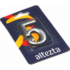 Дверная цифра Левша "5" ALTEZTA хром У4-9095.Х 