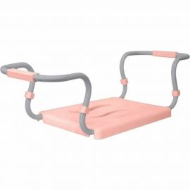 Сиденье для ванной PRIMANOVA 36х26 см, розовое, стальной каркас 42.5-65 см, нагрузка- до 120 кг M-KV03-03 