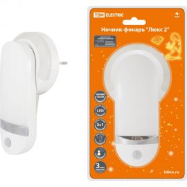 Ночник-фонарь TDM Люкс 2, 1х0,5 Вт+11LED, 90 лм/Вт, Li-Ion 500 мАч, датчик освещения и движения, SQ0357-0025 