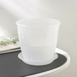 Горшок для цветов с поддоном СИМАЛЕНД Венеция 2 л, 16 см, 14 см, прозрачный 4483973 